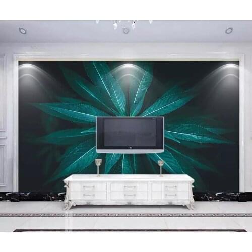 Nordic artistic conception small fresh green clover style background wall painting