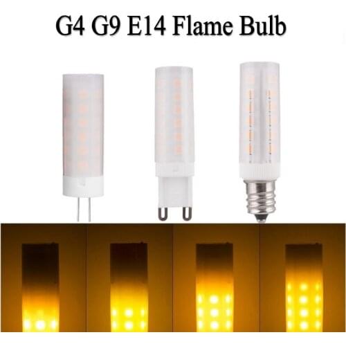 G4 LED Bulb Flickering Flame Light G9 E14 AC85-265V Emulation Fire Flicker Burning Decoration Warm Corn Lamps Outdoor Light
