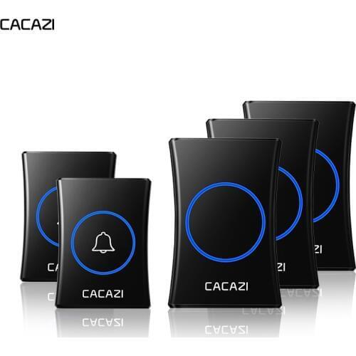 CACAZI Intelligent Home Wireless Doorbell Waterproof 300M Remote US EU UK AU Plug Battery Calling Bell 1 2 button 1 2 3 Receiver