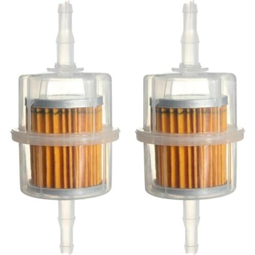 2 Pieces Universal Motorcycle Inline Fuel Filter Petrol 6mm 8mm 1/4" 5/16" Pipe