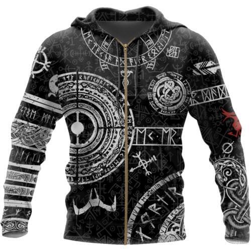 Viking Odin Tattoo 3D Printed Men hoodies Harajuku Fashion Hooded Sweatshirt Autumn Unisex Street hoodie sudadera hombre WS-445