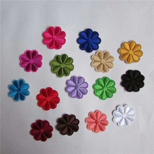 High quality multicoloured flower patches stripes hot melt adhesive applique embroidery patch DIY decoration accessory C217-C231