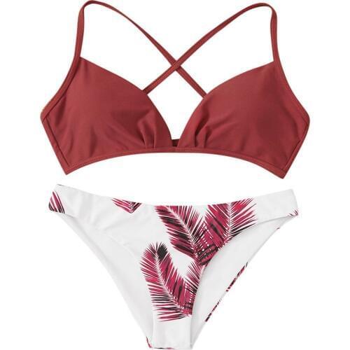 #Z15 2020 Women Micro Bikini Set Push Up Swimwear Print Cross Bathing Suit Brazilian Thong Swimsuit For Girls Swim Suit Femme