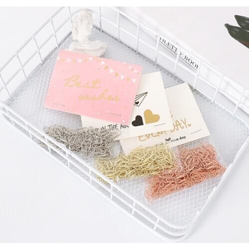 100pcs/set 15mm Rose Gold Metal Clip Paper Clip Book Clip Binder Clips Office Binding Supplies Delicate Cute Stationery