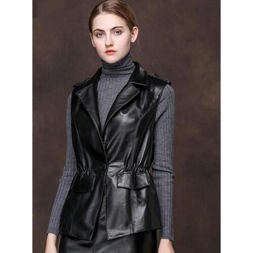 Vest Womens Genuine Leather Jacket Spring Autumn Jacket Women 100% Sheepskin Coat Female Korean Blazer Chaqueta Mujer