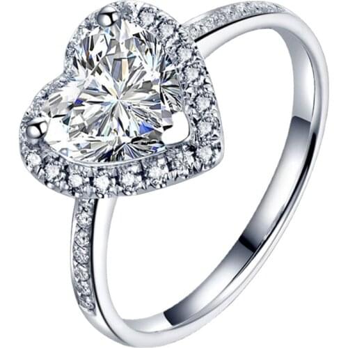 Heart-shaped 925 Sterling Silver Fairy Ring Womens Engagement Wedding Anniversary Party Luxury Exquisite Elegance Charm Jewelry