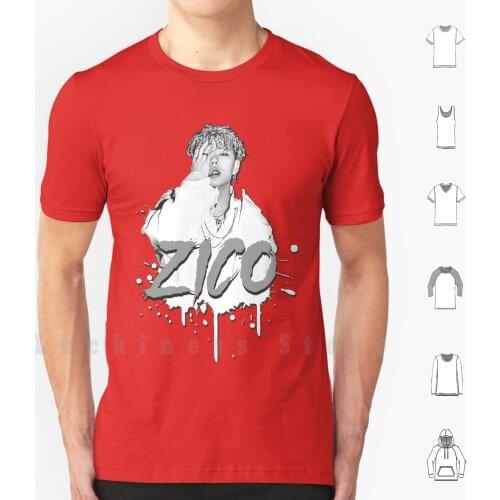 Zico ( Block B )-Splash. T Shirt DIY Cotton Big Size S-6xl Zico Block B Rap Hip Hop Black White Grunge Street Art K Pop