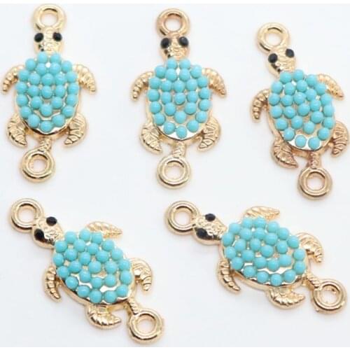 10pcs Tortoise Sea Turtle Charms Pendants Connectors 13x26mm DIY Bracelets Necklace Jewelry Findings