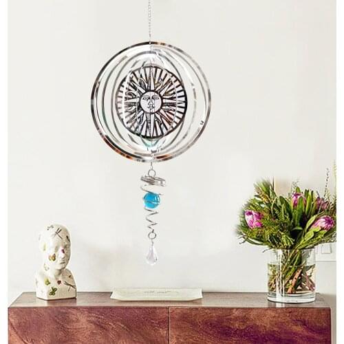 Sun Stainless Steel 3D Wind Chime Home Foldable Rotate Wind Spinner Indoor Outdoor Garden Home Decoration wind chimes Metal win