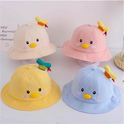 4 Colors Optional Children Fishermans Hat Baby Cute Duckling Cotton Sunscreen Basin Cap Sun Hat Toddler Outdoor Visor Hats
