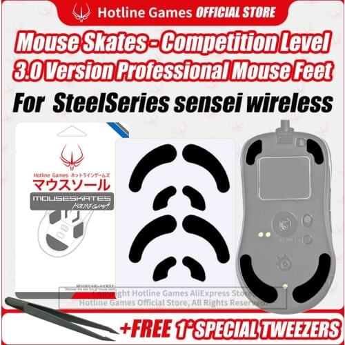 Hotline Games 3.0Competition Level Mouse Skates MouseFeet Pad Replacement for SteelSeries Sensei Wireless 0.28mm/0.6mm Thickness