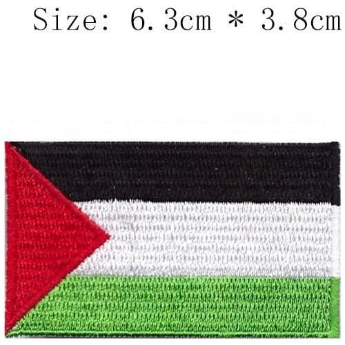 6.3cm wide Palestine flag embroidery patch Jerusalem city accessories iron sew left chest sticker bordados