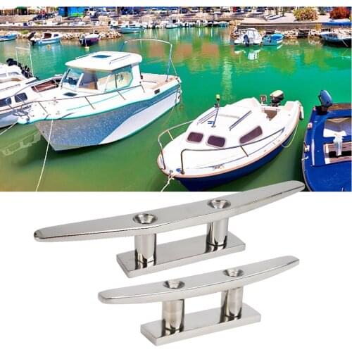 4"8" Deck Rope Tie yacht accessories For Marine Boat 2 Hole Hardware boat cleats Low Flat Cleat 316 Stainless Steel