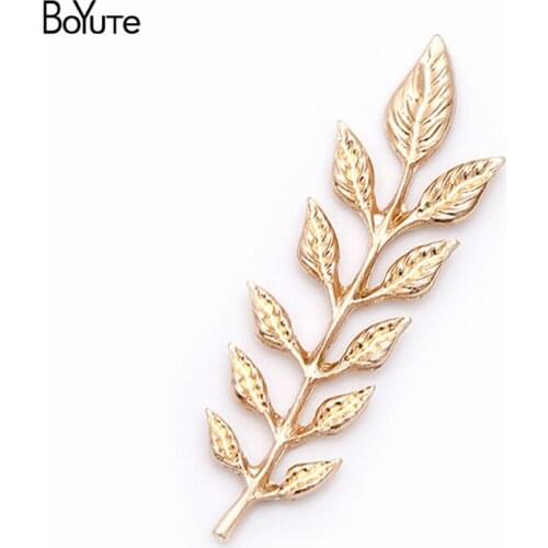 BoYuTe (20 Pieces/Lot) 18*61MM Metal Alloy Silver KC Gold Branch Leaf Materials Diy Accessories for Jewelry Making