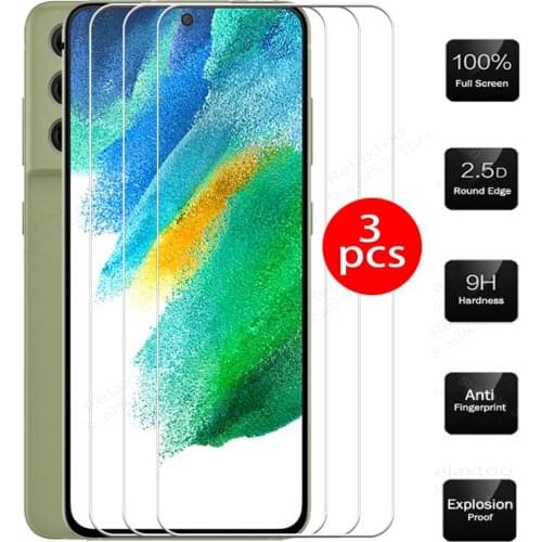 Case for samsung S21 FE 5G tempered glass screen protector on galaxy S21 FE 2021 S 21 21FE S21FE protective phone glass cover