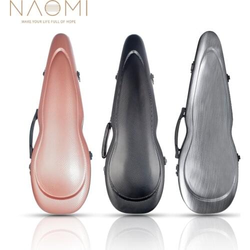 NAOMI Bullet Shape Carbon Fiber Composite Violin Case Hard Shell Storage Box 4/4 Acoustic/ Electric Violin Russia Free Shipping