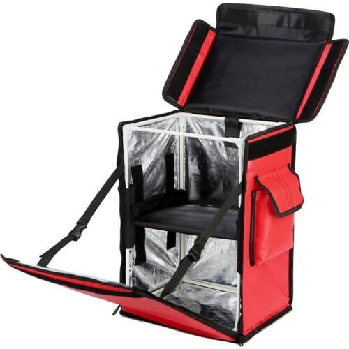 Insulated Pizza Delivery Backpack, Large 42L Food Delivery Backpack Reusable Thermal Bag Foldable Thermal Pack Lunch Warmer Bag