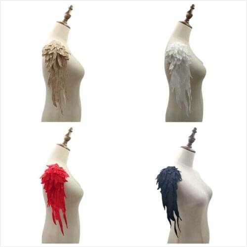 Angel Wings Water Soluble Lace Pair Flower Embroidery Wing Pattern DIY Lace Accessories Multilayer Decal