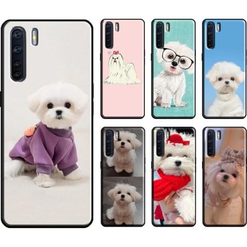 Maltese Dog Puppy Cute Case For OPPO A1K A3S A5S A15 A52 A72 A83 A91 F5 A5 A9 A31 A53 2020 Reno 2 Z 4 Pro Coque