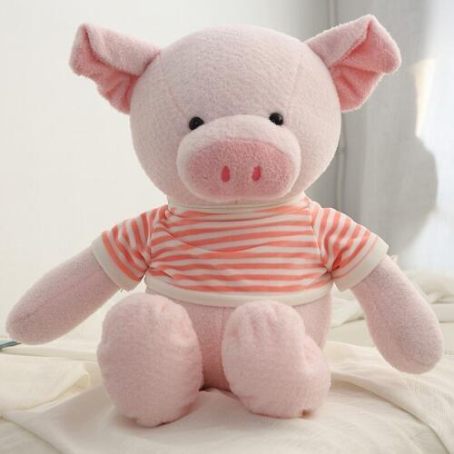Soft small pig with clothes plush doll kids toys childrens gift toy for children cute carton figure feather cotton baby toys