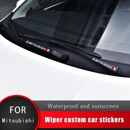 2/3pcs Car Windshield Wiper Stickers For Mitsubishi Outlander 3 Lancer ASX RALLIART Eclipse L200 Pajero Auto Decoration Decals