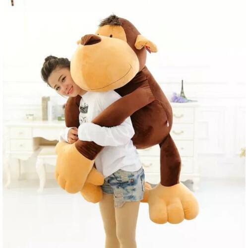 Huge 130cm lovely monkey plush toy, long arms monkey,orangutan huging pillow,home decoration surprised birthday gift h2995