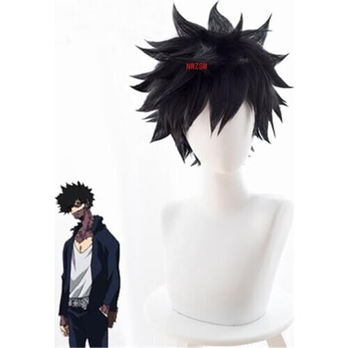 Anime My Hero Academia Dabi Wig Cosplay Costume Boku no Hero Academia Short Black Synthetic Hair Halloween Party Wigs+wig cap