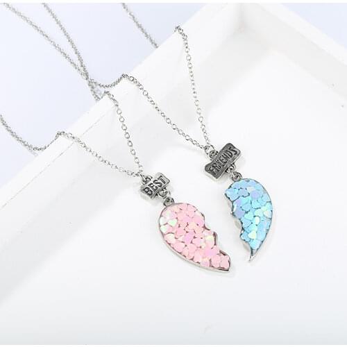 Heart Paired Pendant Couple Necklaces For Women Men Lovers Friends Trendy Elegant Style Heart Pendant Necklace Fashion Jewelry