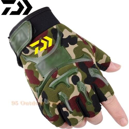 Daiwa Gloves Half Tactical Hunting Mechanix Motorcycle Cycling Driving Gloves Sun Protection Summer Fingerless Gloves For Fish