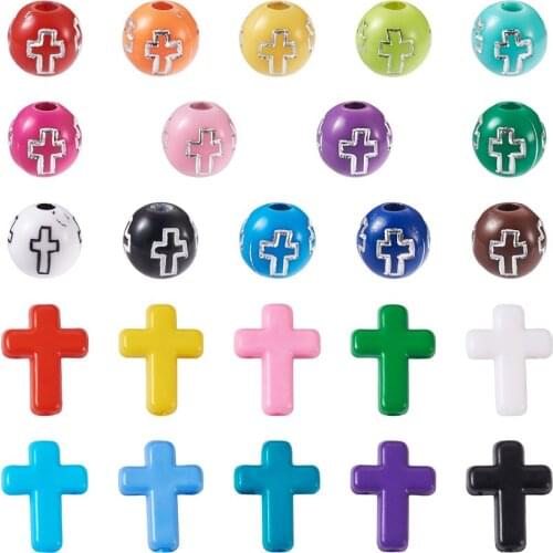 120pcs/set Opaque Acrylic Beads Round Mixed Color Beads for Necklaces Bracelets Jewelry Making Decoration