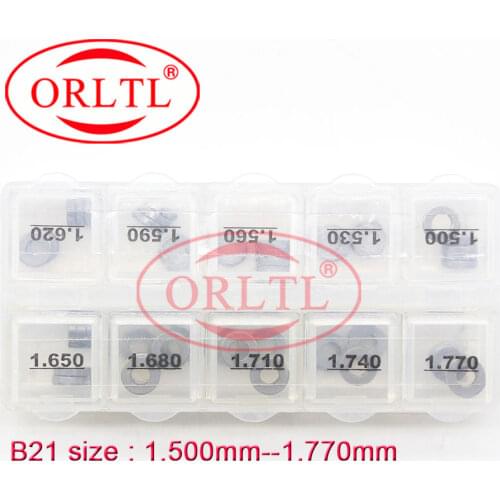 Injector Shims Gaskets B21 MM 1.50~1.770MM Diesel Common Rail Injector Adjust Shims Washer For DENSO 50pc /Box Custom size