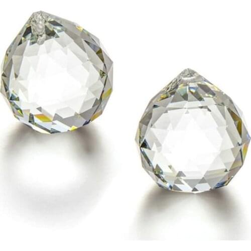 Clear 40mm Crystal Ball Prism Faceted Glass Chandelier Crystal Parts Hanging Pendant Lighting Ball Suncatcher Home Decor Prism