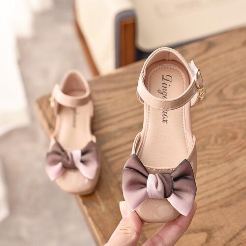 Spring Summer Girls Bow Sandals Shoes Children Pretty Princess Soft Sandals Fashion Non-slip PU Leather Toddler kids Toe shoes