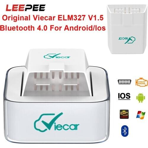 LEEPEE Viecar ELM 327 V1.5 OBD2 Code Readers Bluetooth-compatible OBDII Scanner Car Diagnostic Tool For Android/IOS