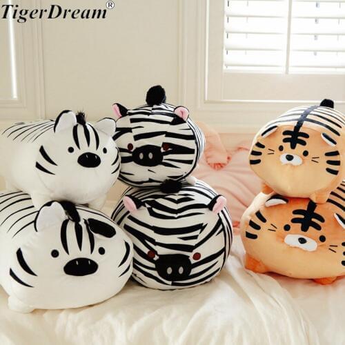 One Piece Cute Stuffed Lying Tiger Plush Toys Simulation Soft PP Cotton Animals Dolls For Children Kids Sleeping Pillows