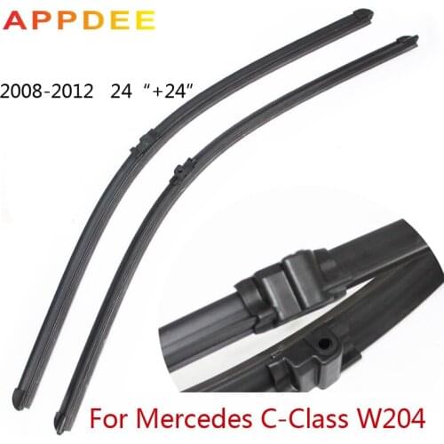 24''+24'' Pair Windscreen Wipers Blades For Mercedes Benz C Class W204, 2008-2012 Windshield Natural Rubber Window Accessories