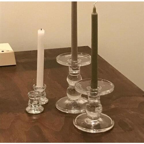 Dual use Glass Candle Holder Table Candlestick for Tealight Functional Table Decoration for Home Decor Wedding Party