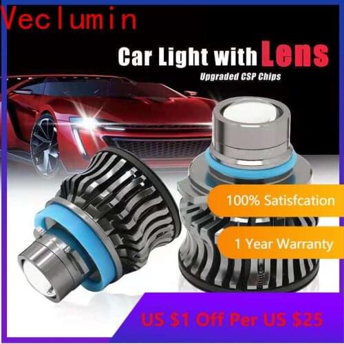 LED Auto Fog Light Projector Lens LED Lamp for Car H11 H8 H9 9005 HB3 9006 HB4 H7 50W 2400Lm Angle Eyes Fog Light Bulbs 6000K