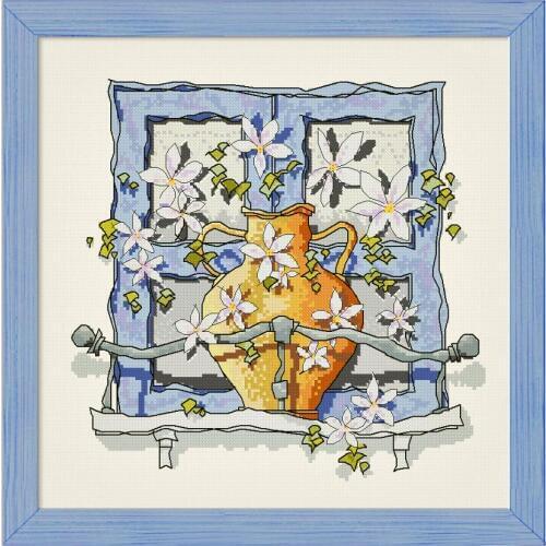 Fishxx Cross Stitch B544 Milky White Embroidered Cloth Handmade Embroidery Abstract Cartoon Pattern