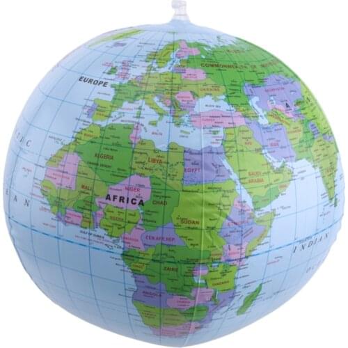 1pcs 32CM Inflatable World Globe Map Ball Squishy Toys Early Education Geography Toys Map Balloon Beach Ball Toy For Children