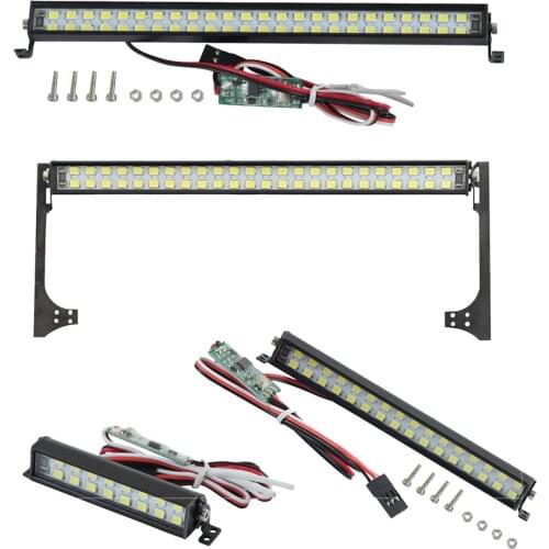 1pc Bright Double-Row LED Light Bar Metal Roof Lamp Fit for Axial SCX10 90046 D90 1/10 Scale RC Crawler Car Parts