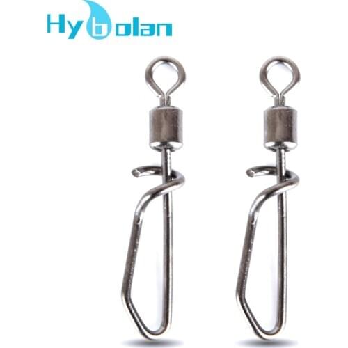 10pcs Fishing Rolling Swivels Connector T shape Snap 2#-10# For Fishhook Lure Tackle Carp Fishing Stainless Steel Accessories