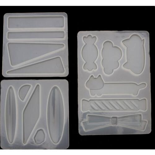 Acrylic Resin Hair Barrette Resin Mold Geometric Alligator Hair Clips Resin Mold