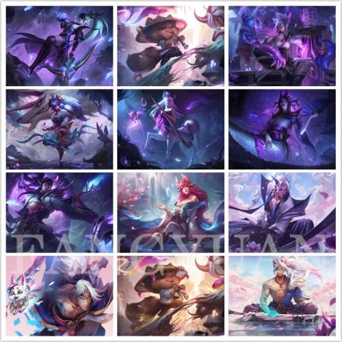 5D Diy Diamond Painting League of Legends Latest Skin Soul Lotus Series Diamond Mosaic Games Anime Embroidery Cross Stitch