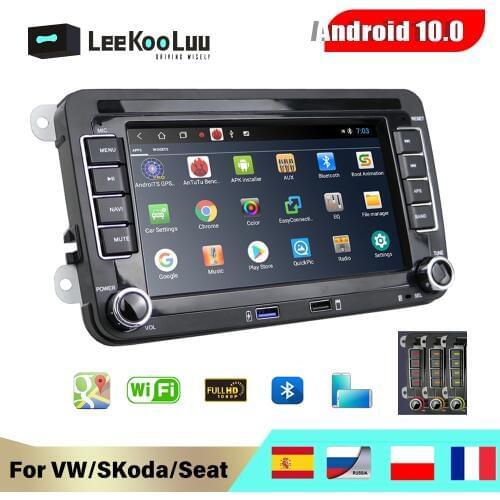 LeeKooLuu 2 Din Car Radio GPS Navigation For VW/Golf 5 6/Polo/Tiguan/Passat b7 b6/Seat leon/Skoda Android Car Multimedia player