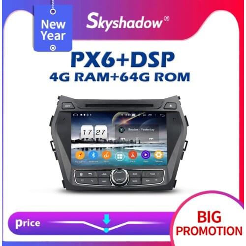 PX6 Car DVD Player DSP TDA7851 Android 10.0 64GB + 4GB GPS Map RDS Radio WIFI Bluetooth 5.0 For Hyundai IX45 Santa Fe 2013 2014