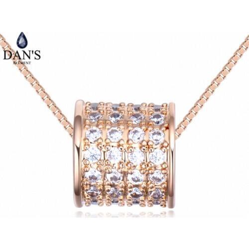 DANS Element Brand 3 Colors Real Austrian Crystals Fashion Water Drop Tassel Pendant Necklace for Women Valentine Gift 127804