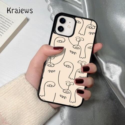 Krajews fashion faces print coque Phone Case for iPhone 12 mini 5 6S 7 8 PLUS X XS XR 11 PRO MAX SE 2020 Back Cover Funda Shell