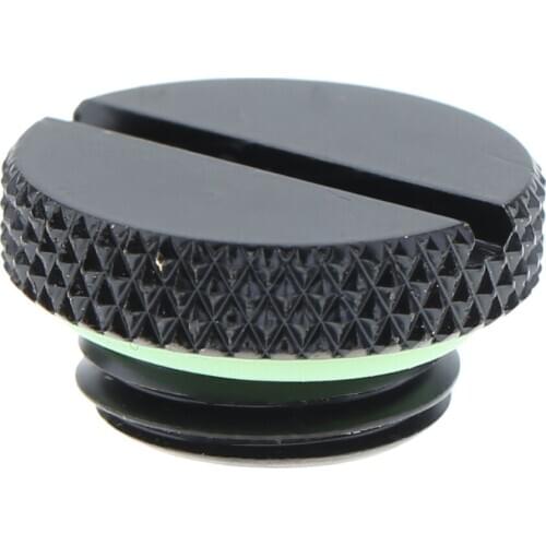 Black G1/4 Thread Low Profile Plug for PC Water Cooling Radiator Reservoir
