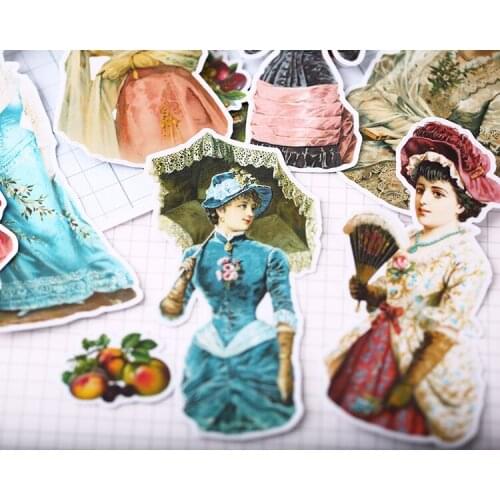 18PCS Victorian stickers DIY scrapbooking album journal diary happy planner gift seal decorative stickers
